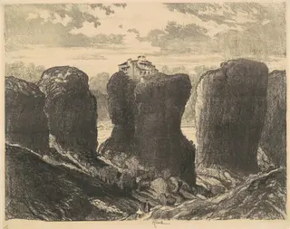 The Cliffs of the Trinity, by Joseph Pennell, ink, 1913