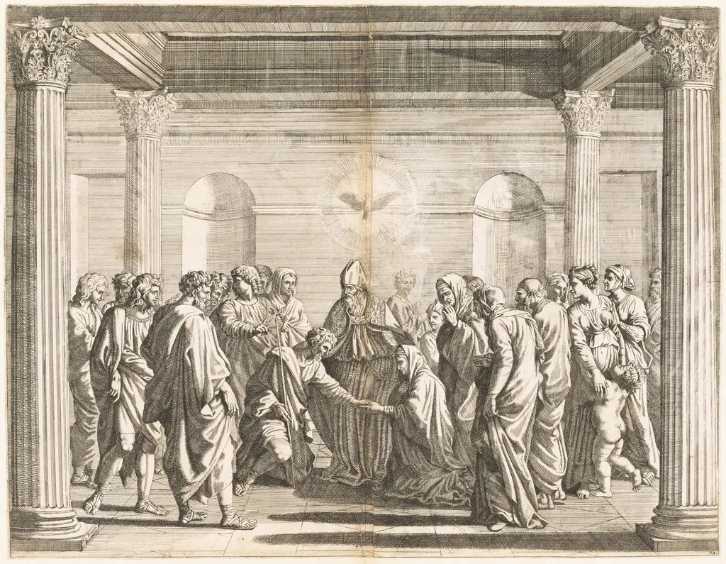Marriage, by Jean Dughet, ink, 1650