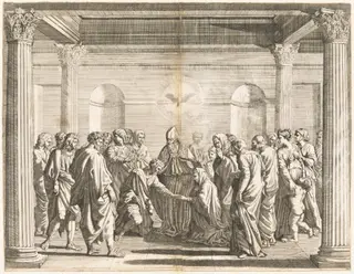 Marriage, by Jean Dughet, ink, 1650