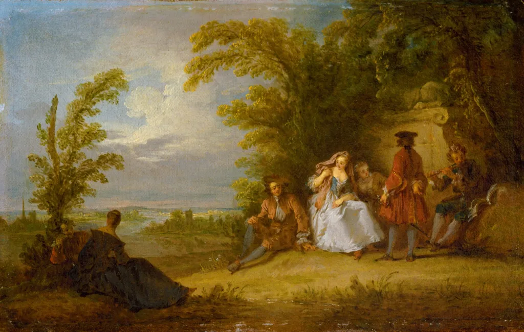 Fête Champêtre, by Bonaventure de Bar, oil, 1724