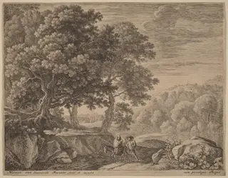 The Little Angels on the Hill, by Herman van Swanevelt, ink, 1628