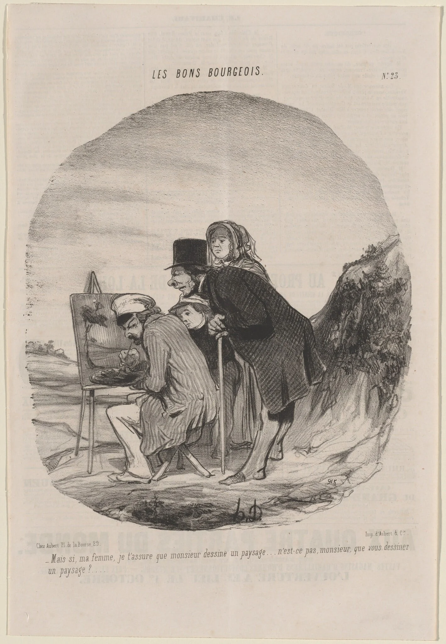 Monsieur dessine un paysage, detail
