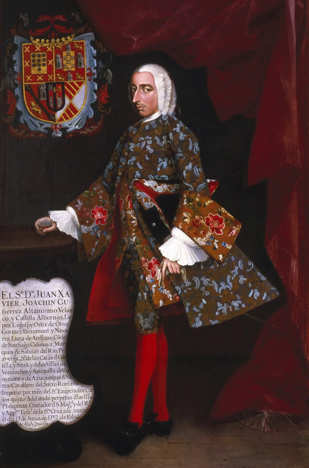 Don Juan Xavier Joachín Gutiérrez Altamirano Velasco, by Miguel Cabrera, oil, 1752