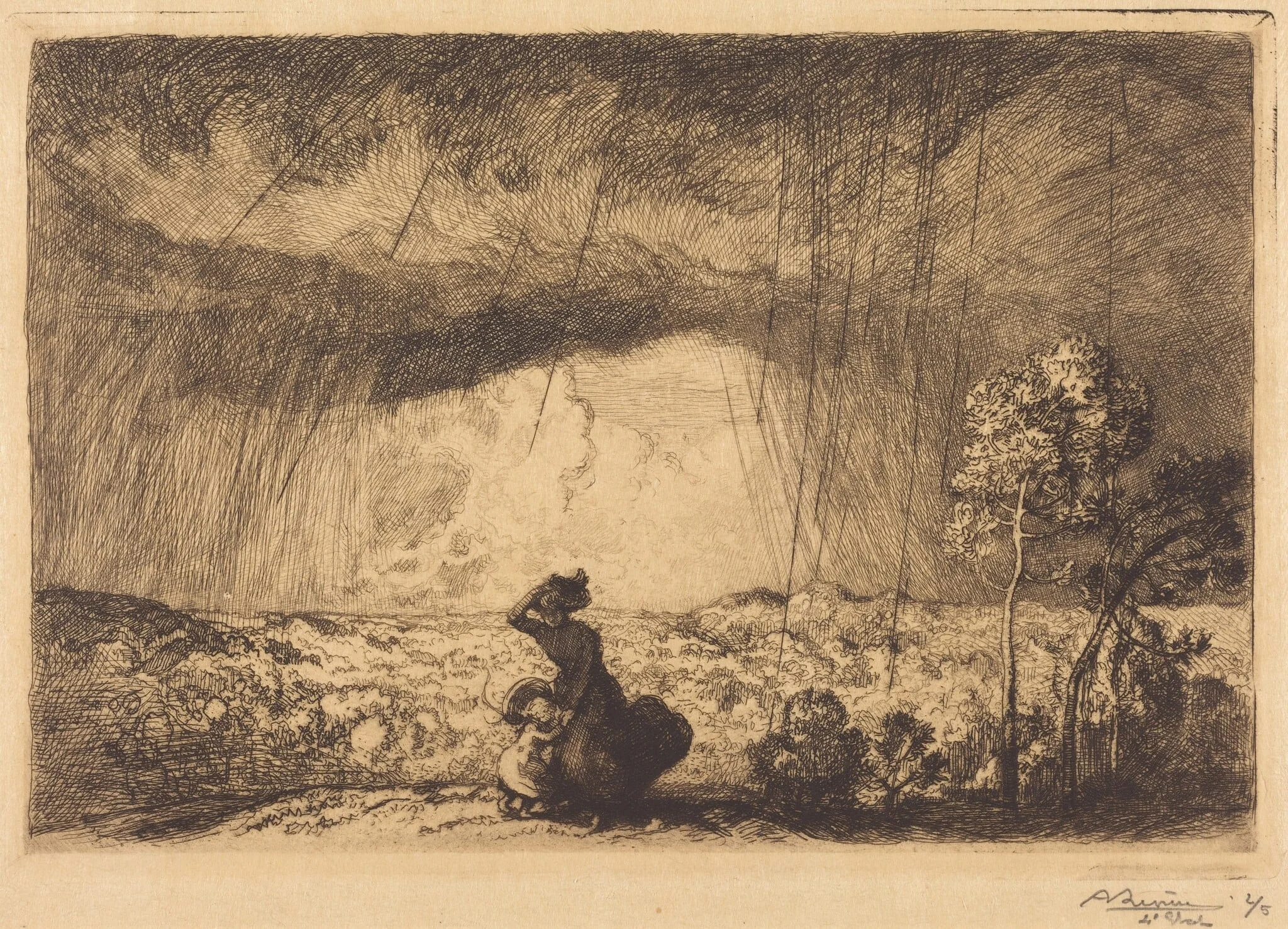 Storm on the Dune, Vendee (L'orage sur la dune, Vendee), detail