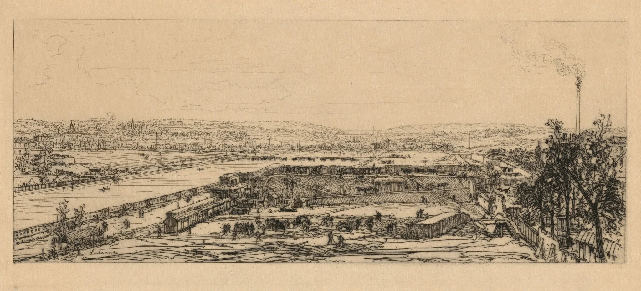View from the Viaduct of Point du Jour, detail