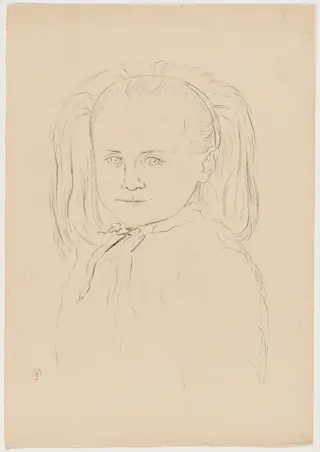 Petite fille (Young Girl), by Eugène Martel, ink, 1895