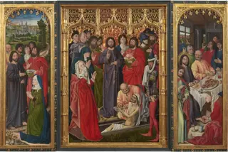 Resurrection of Lazarus, by Nicolas Froment, oil, 1461