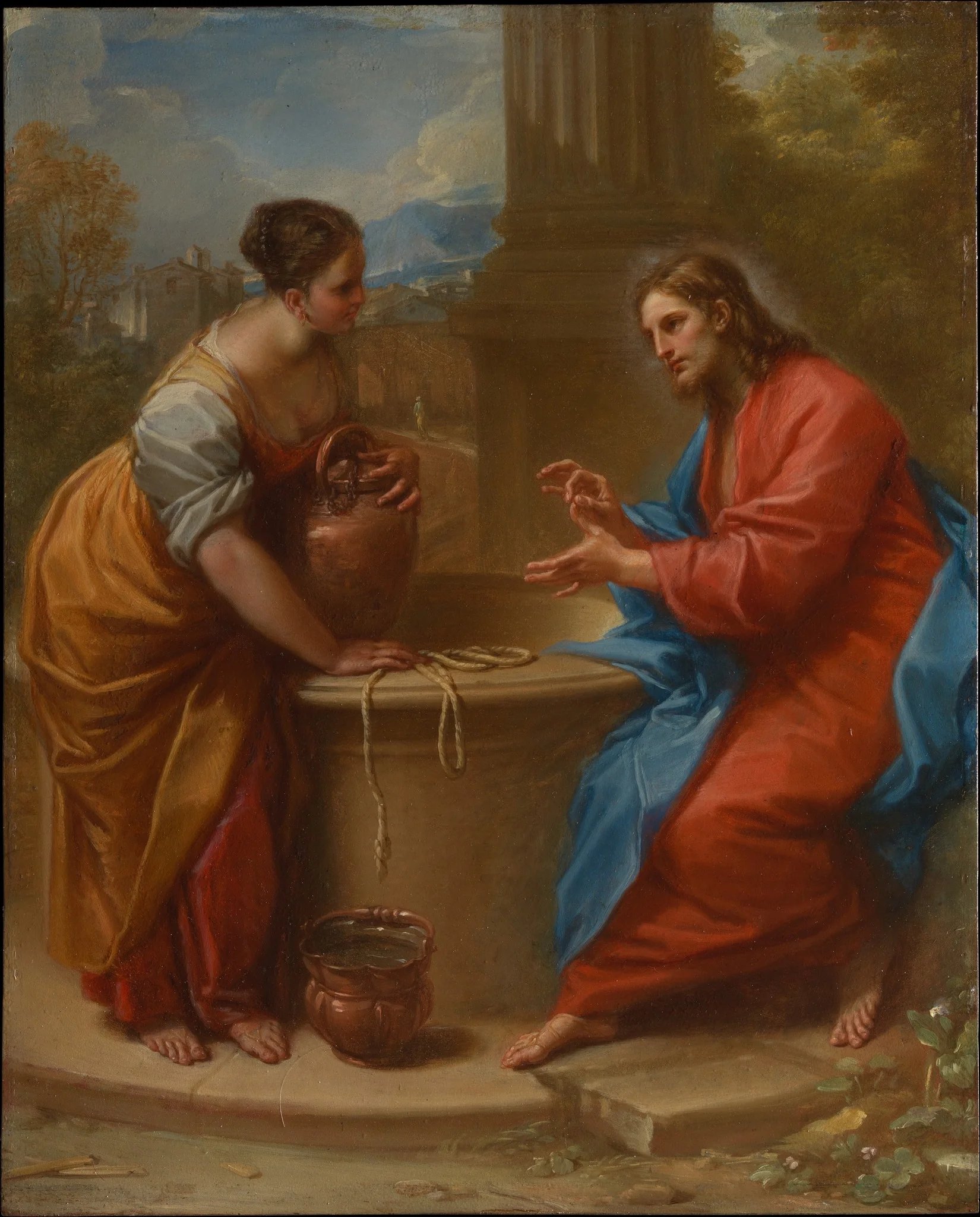 Christ and the Woman of Samaria, detail