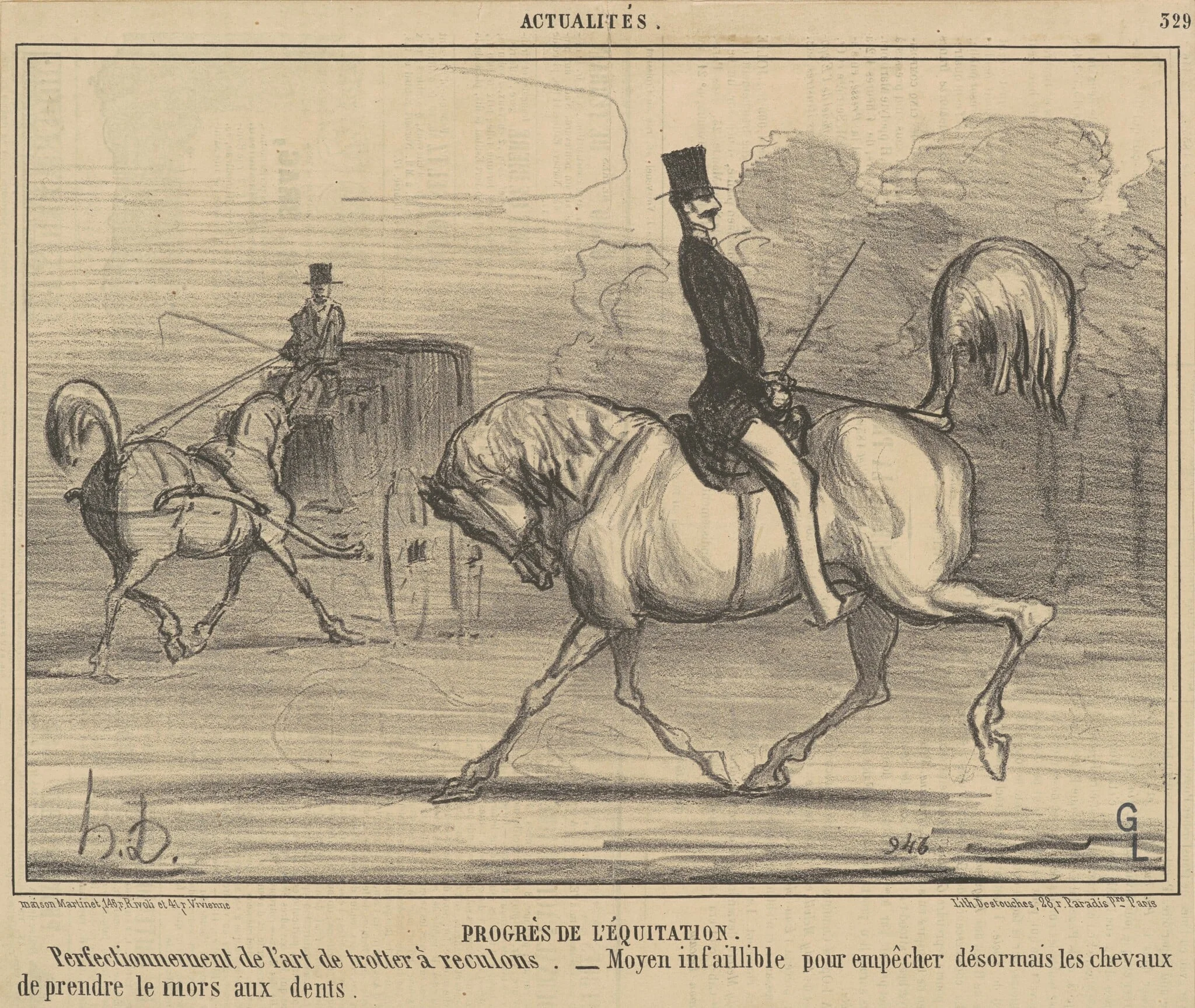 Progrès de l'équitation, detail