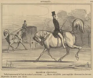 Progrès de l'équitation, by Honoré Daumier, ink, 1856