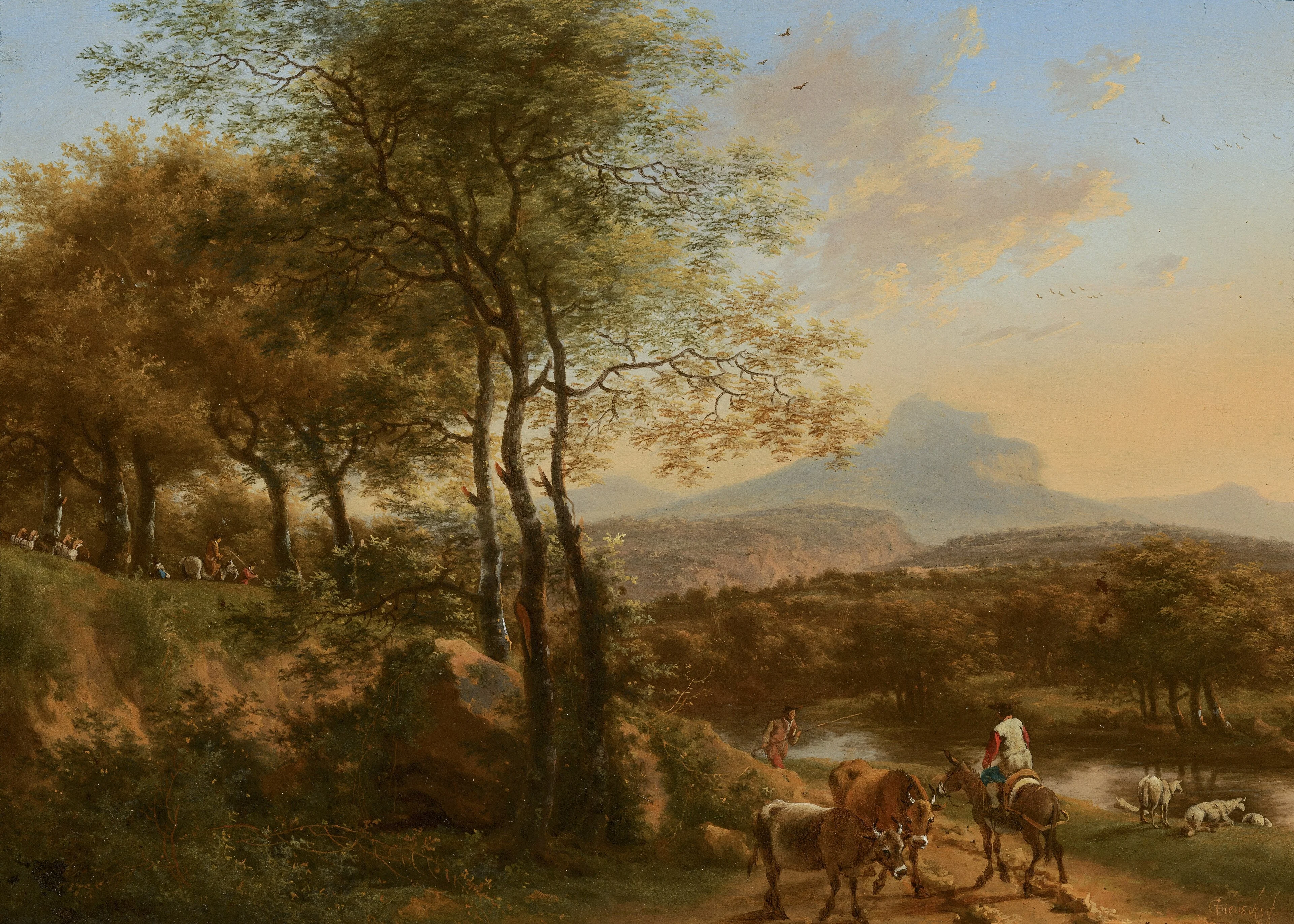 Mountainous River Landscape in Italy, detail