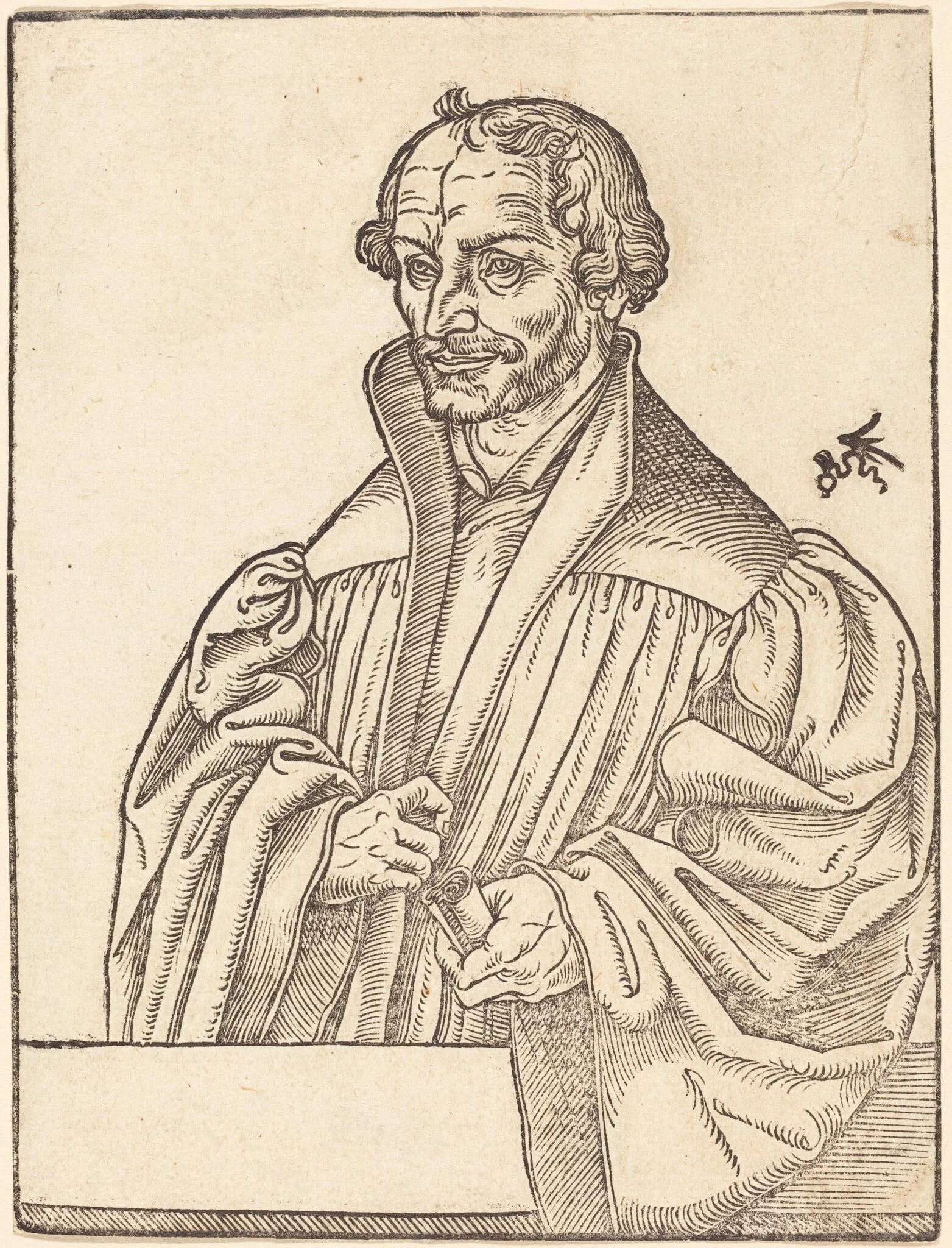 Philip Melanchton, Half-Length to the Left, Standing Behind a Breastwork, detail