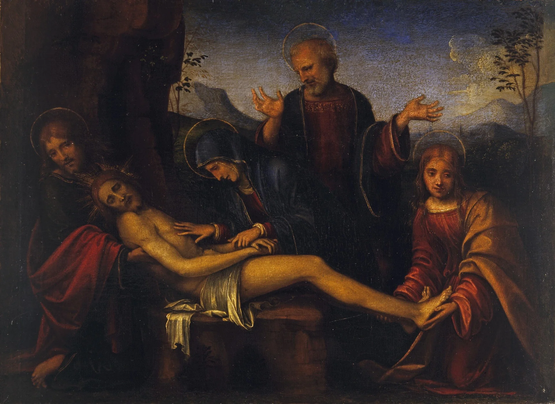 The Entombment, detail