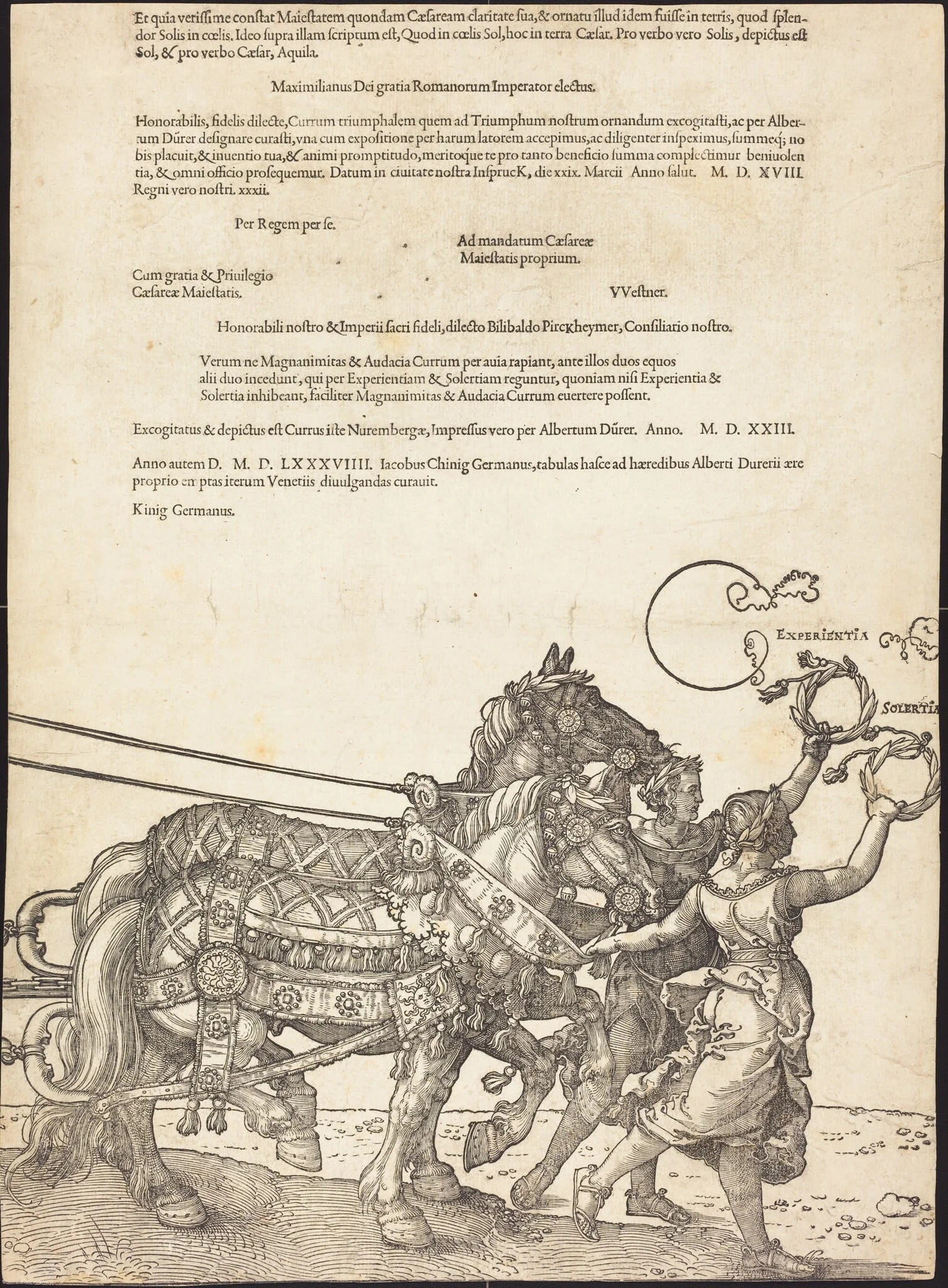 The Triumphal Chariot of Maximilian I (The Great Triumphal Car) [plate 8 of 8], detail