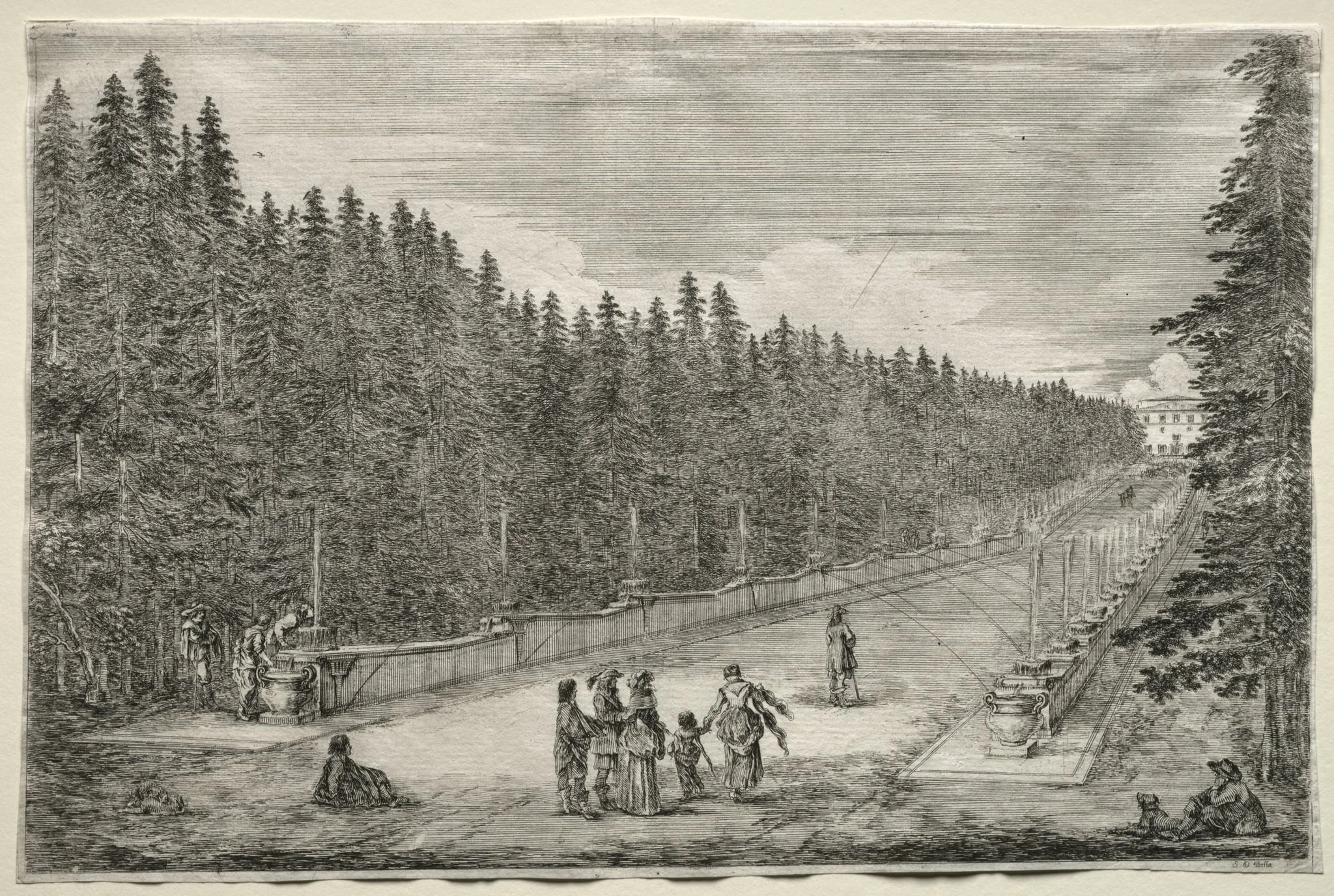 Views of the Villa of Pratolino: The Promenade of the Fountains, detail