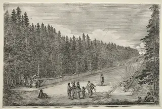 Views of the Villa of Pratolino:  The Promenade of the Fountains, by Stefano Della Bella, 1653