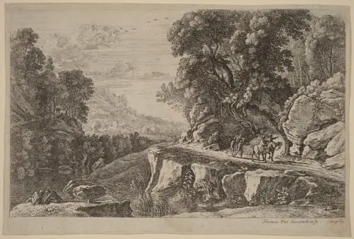 The Two Horsemen, by Herman van Swanevelt, ink, 1628