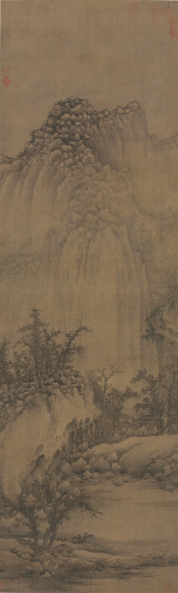 Buddhist Retreat by Stream and Mountains, detail