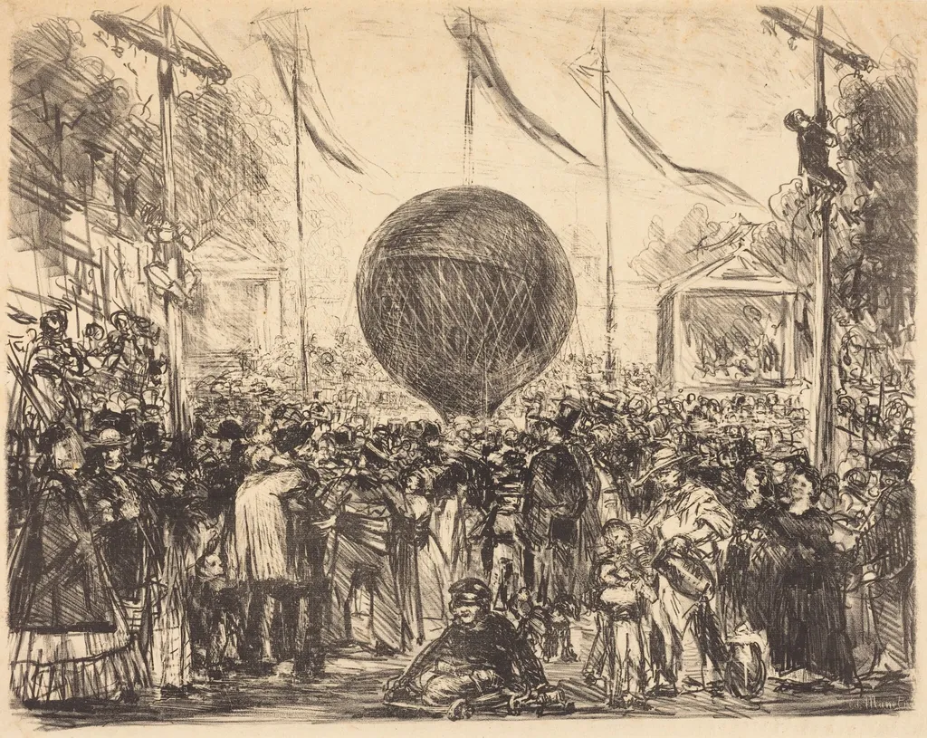The Balloon, by Édouard Manet, ink, 1862
