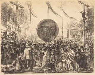 The Balloon, by Édouard Manet, ink, 1862