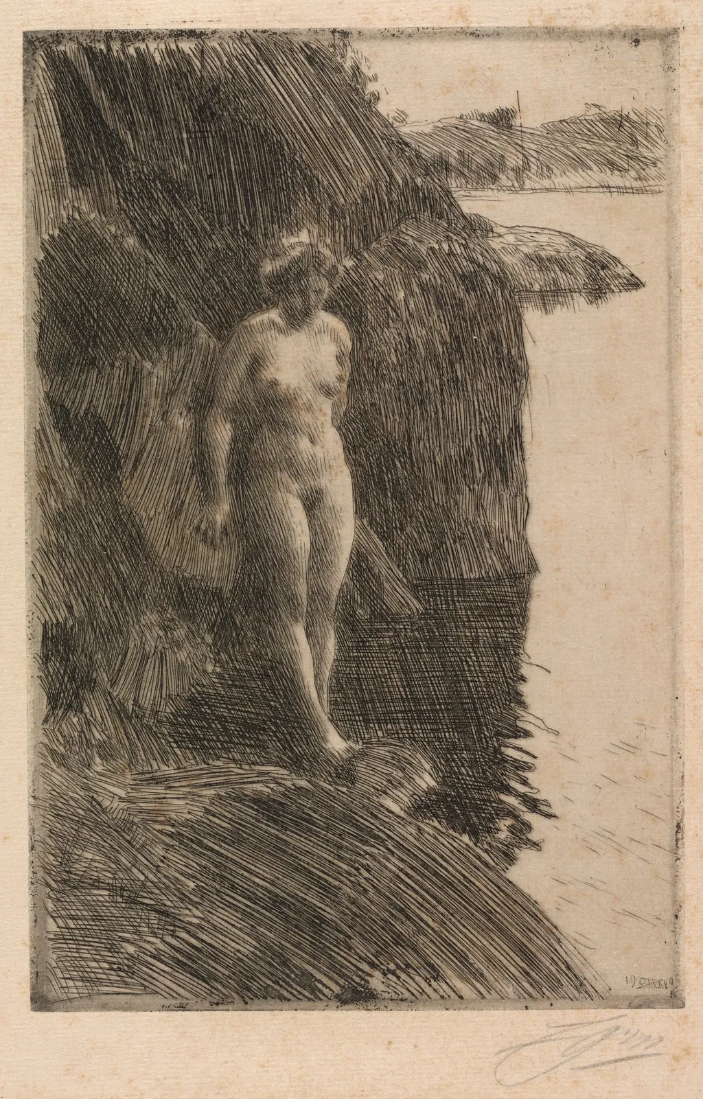 Precipice, by Anders Zorn, 1909