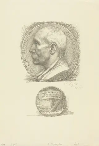 E.R. Hughes, by Alphonse Legros, ink, 1874