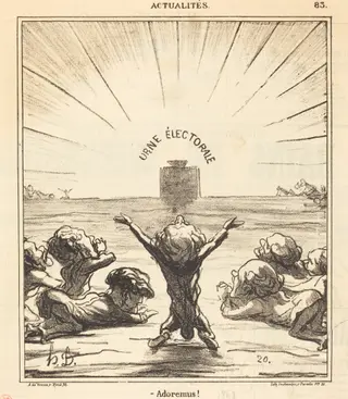 Adoremus!, by Honoré Daumier, ink, 1869
