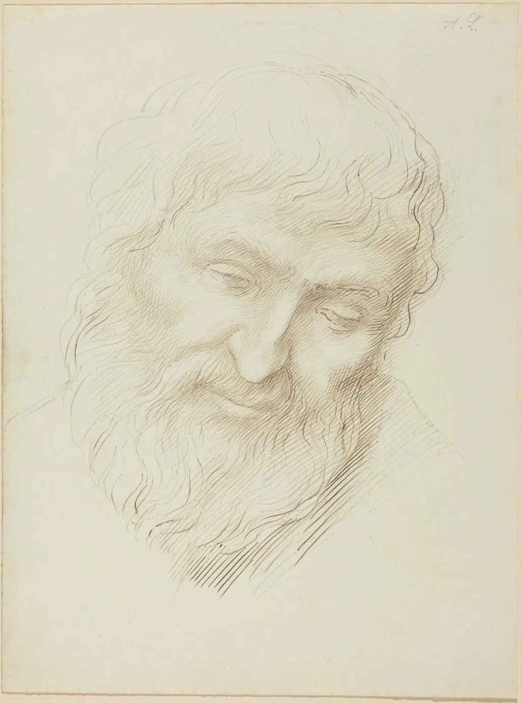 Head of a Man, by Alphonse Legros, ink, 1874