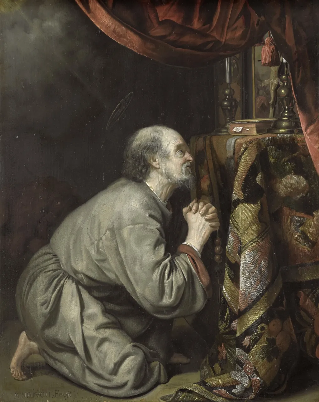 St. Jerome, by Matthijs Naiveu, oil, 1688