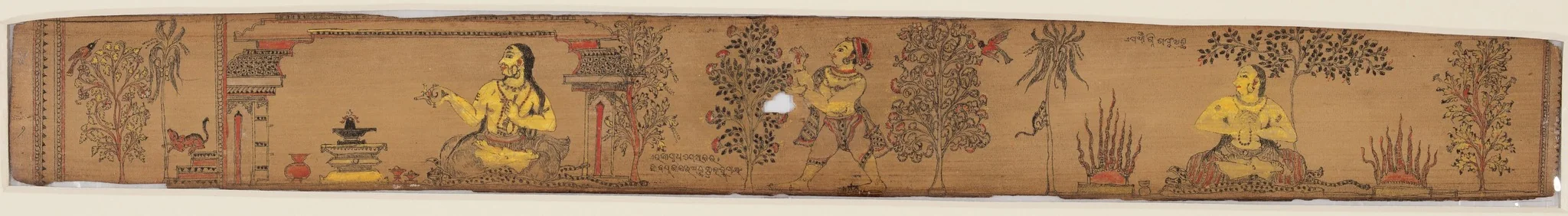 A Prince Performs Austerities (recto); Shiva and His Followers Return to Mount Kailash (verso), from a Romance of Chandrabhanu and Lavanyavati of Upendra Bhanja (1670–1740), detail