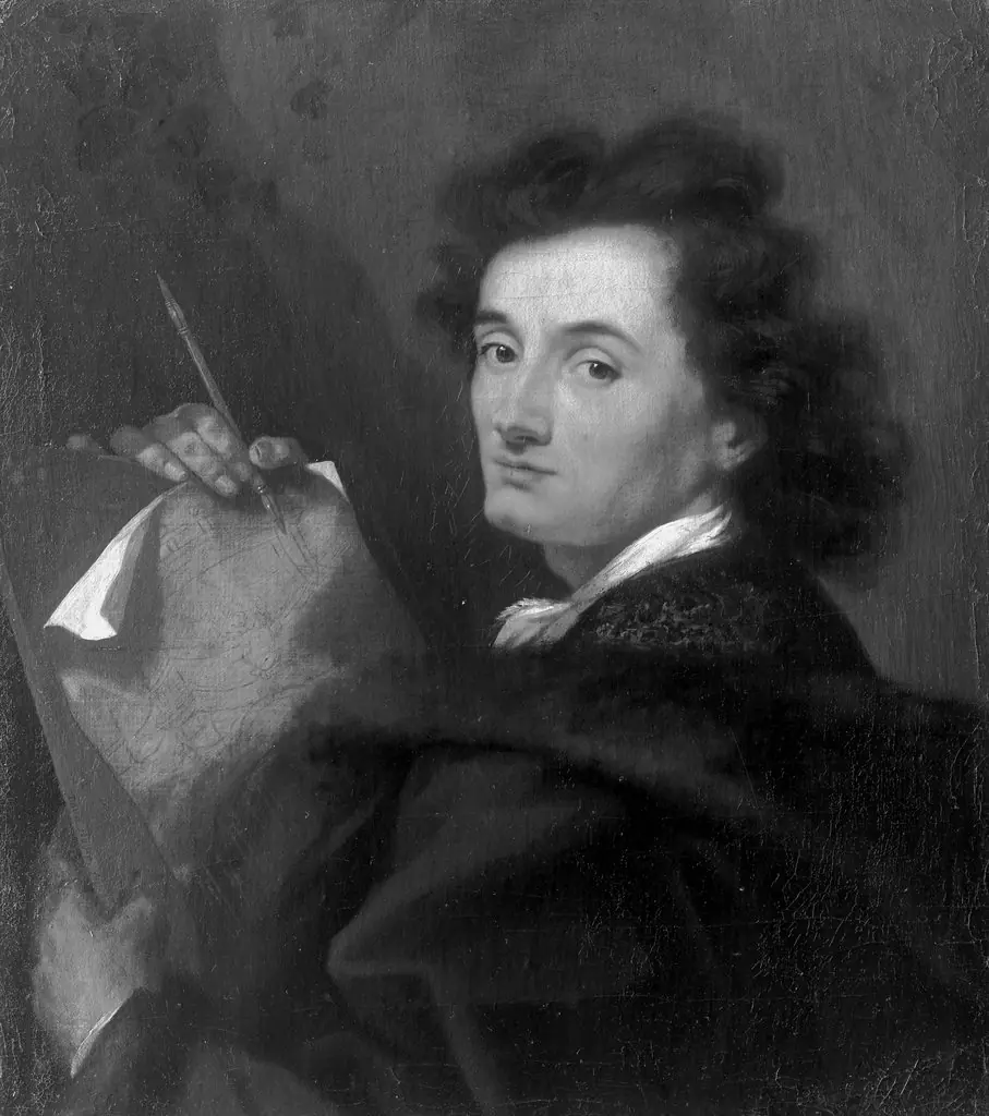 Self-portrait, by David Hoyer, paint, 1697