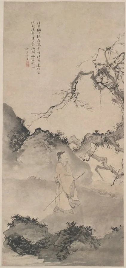 The Poet Lin Bu Wandering in the Moonlight, detail