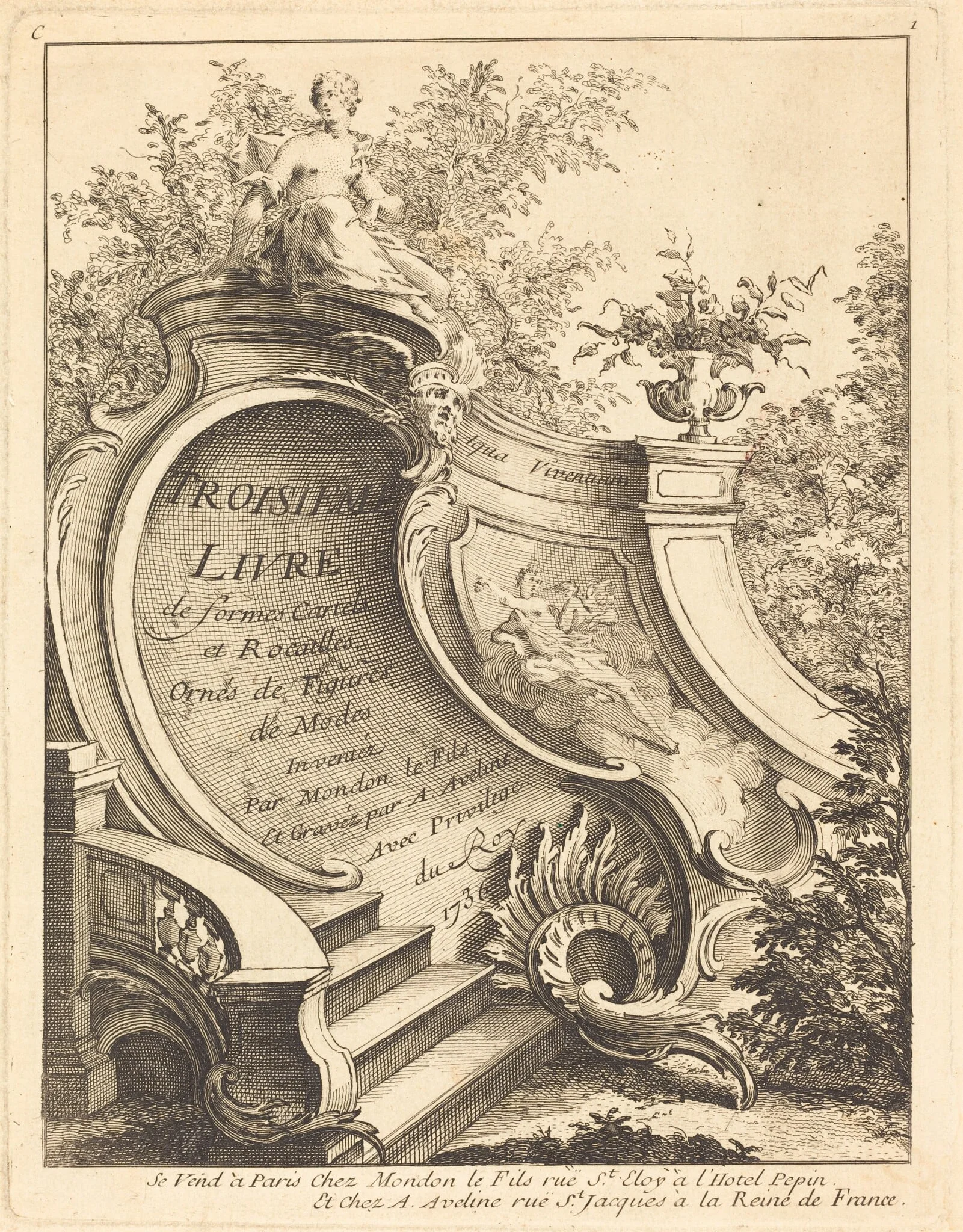 Troisieme livre de formes Cartels et Rocailles (Title Page), detail