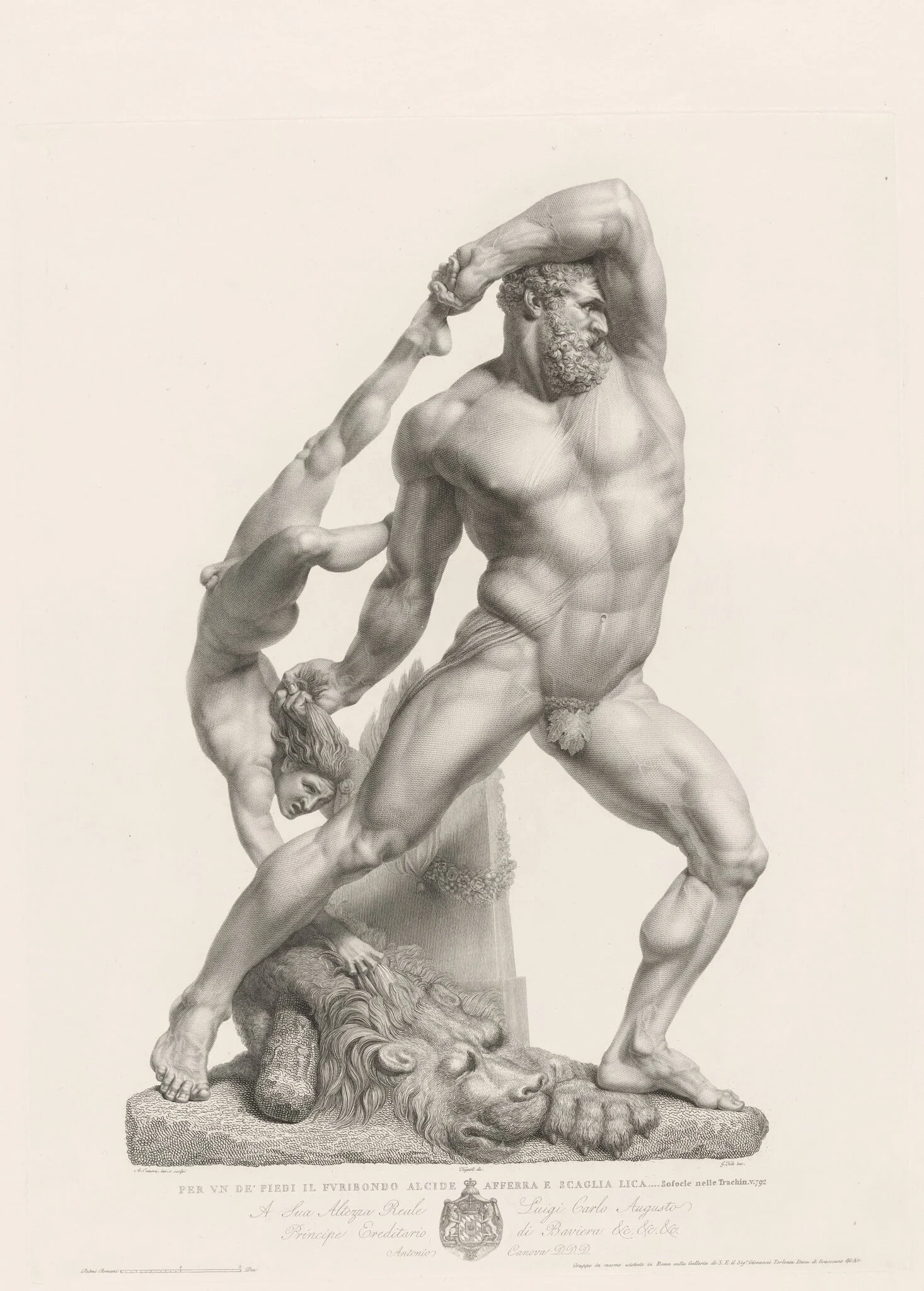 Hercules and Lichas, Seen from the Front, detail
