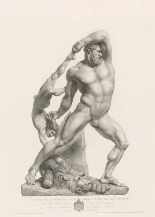Hercules and Lichas, Seen from the Front, by Pietro Fontana, ink, 1812