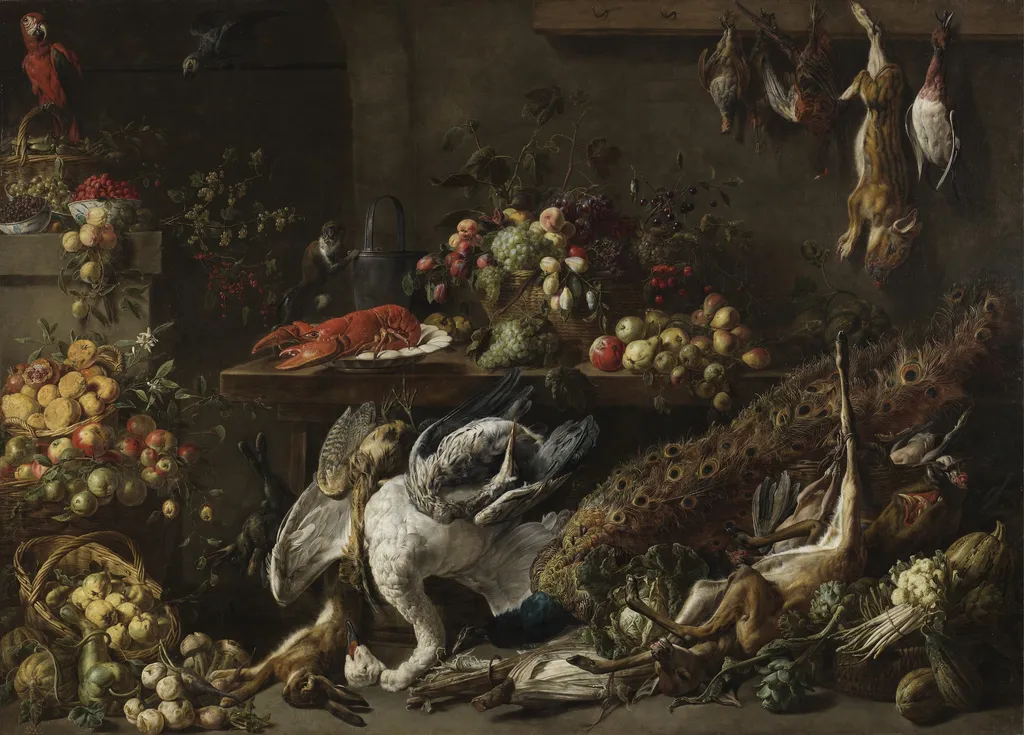 A Larder, by Adriaen van Utrecht, oil, 1642