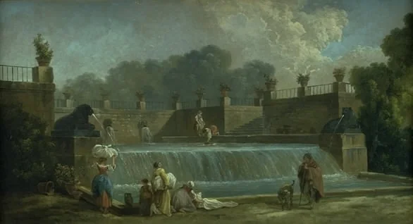 A Fountain with Washerwomen, detail