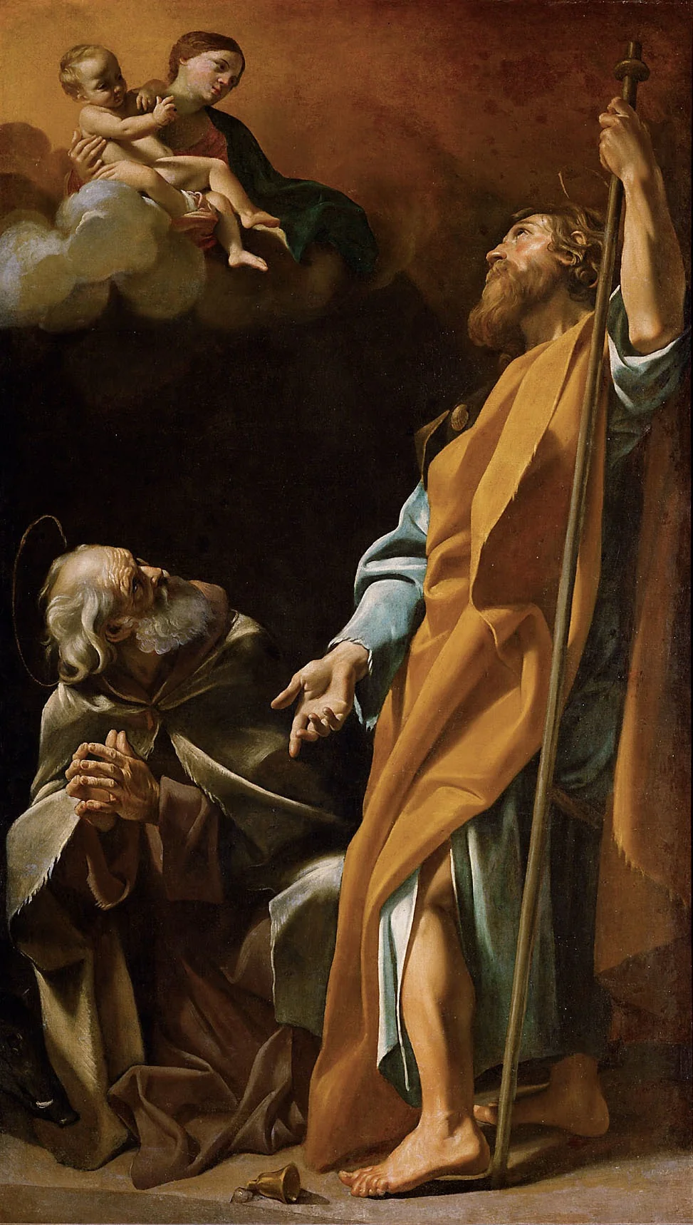 Madonna and Child with Sts Anthony Abbot and James the Greater, detail