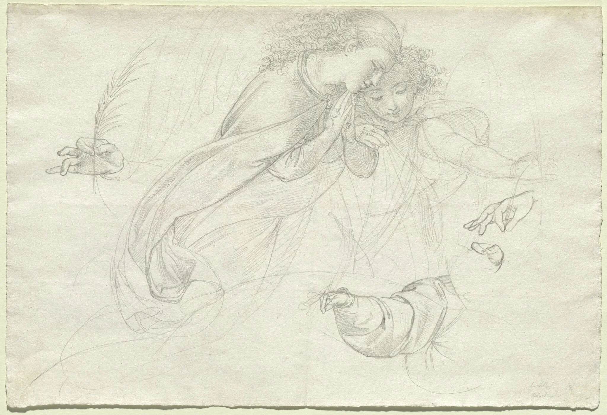 Two Grieving Angels (verso), detail