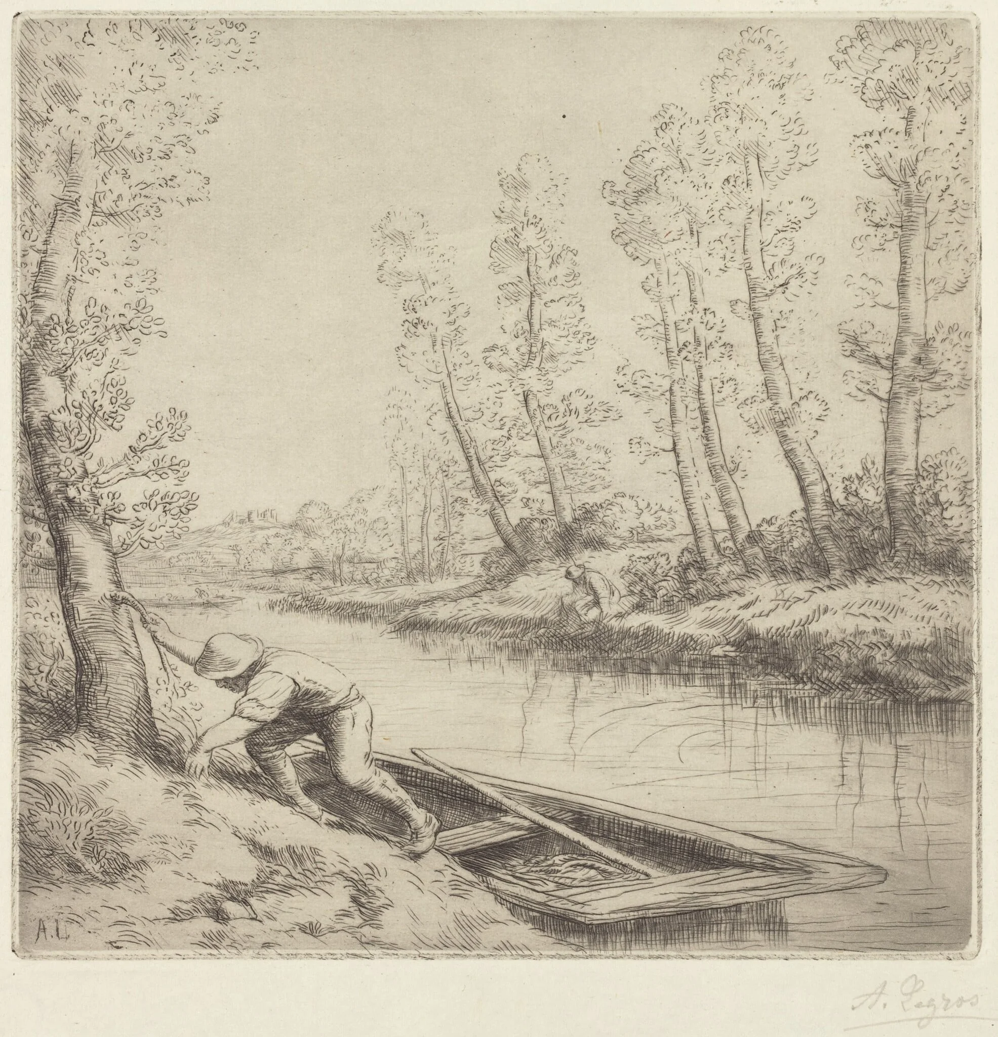Morning along the River (La matin sur la riviere), detail