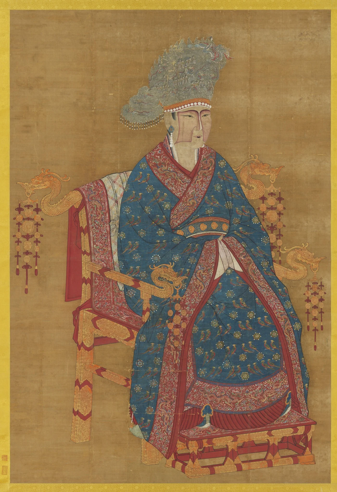 宋真宗后坐像 軸, detail