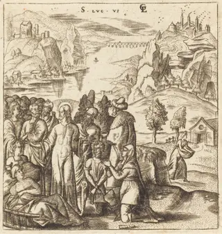 Christ Heals the Sick, by Léonard Gaultier, ink, 1578
