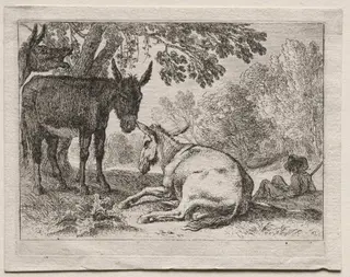 Animals in Landscapes: Donkeys, by Herman van Swanevelt, 1638
