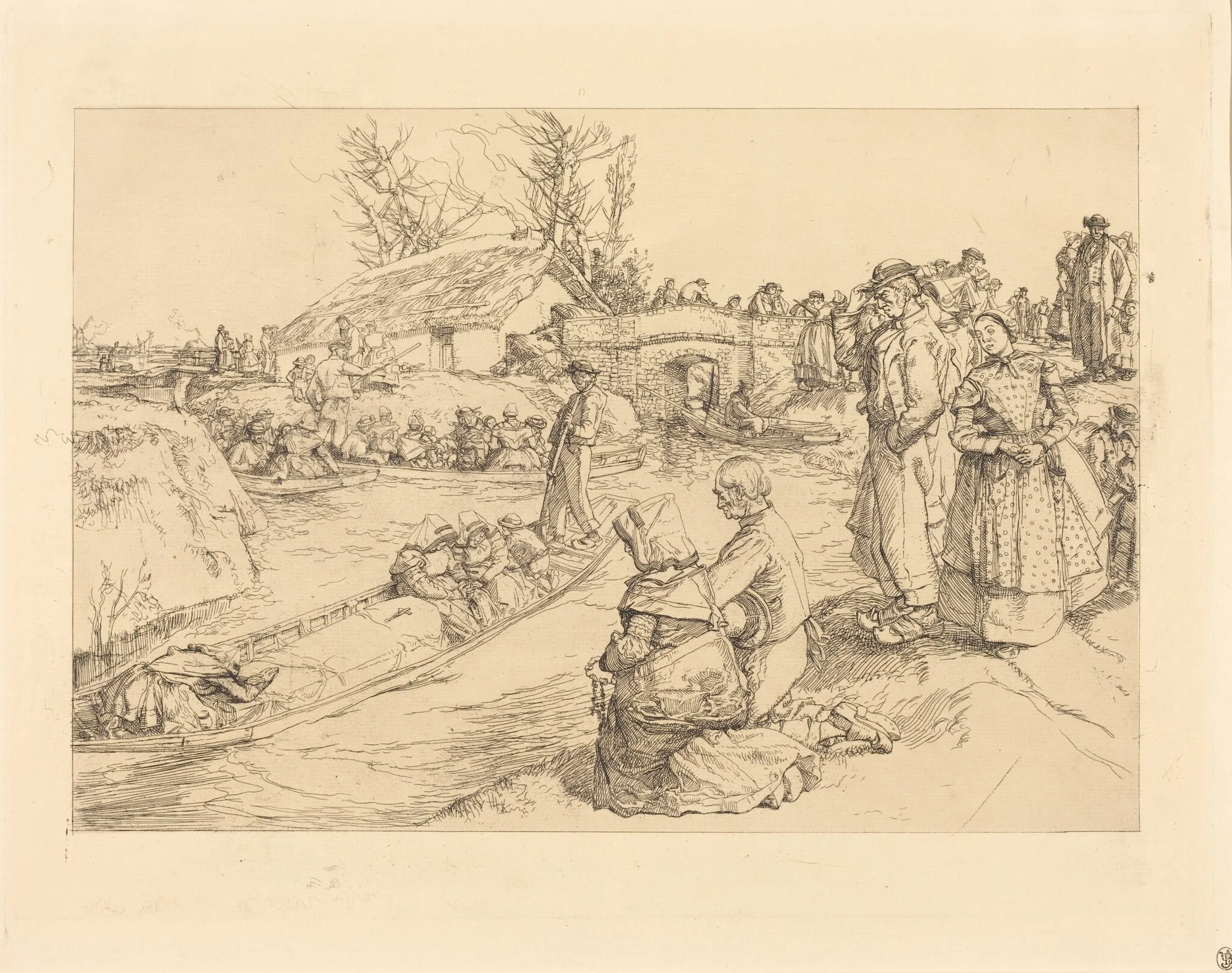 Burial in the Vendeen Marsh (Un enterrement dans le marais Vendeen), detail