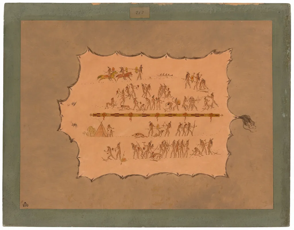 Facsimile of a Sioux Robe, by George Catlin, oil, 1865