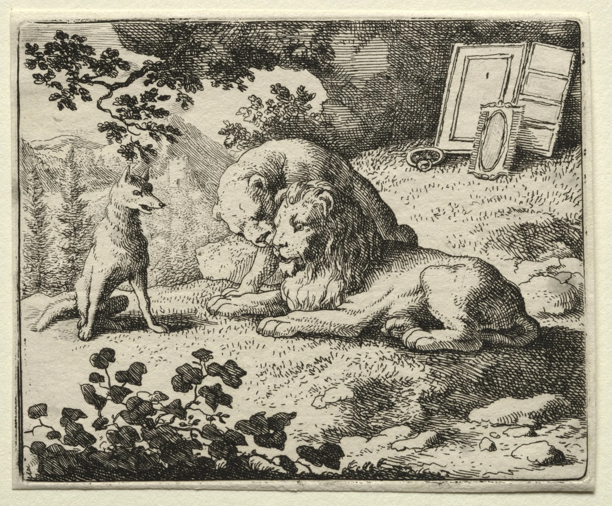 Reynard the Fox: Reynard Promises Gifts to the Lion, detail