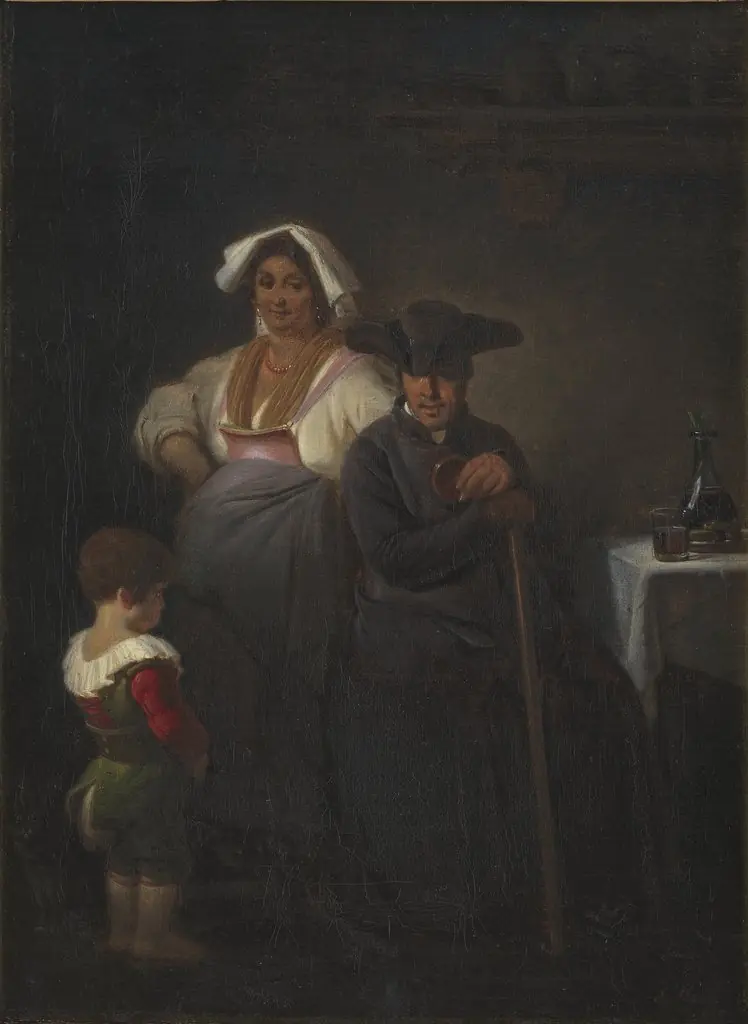 A Little Boy being Presented to a Priest, by Ernst Meyer, oil, 1846