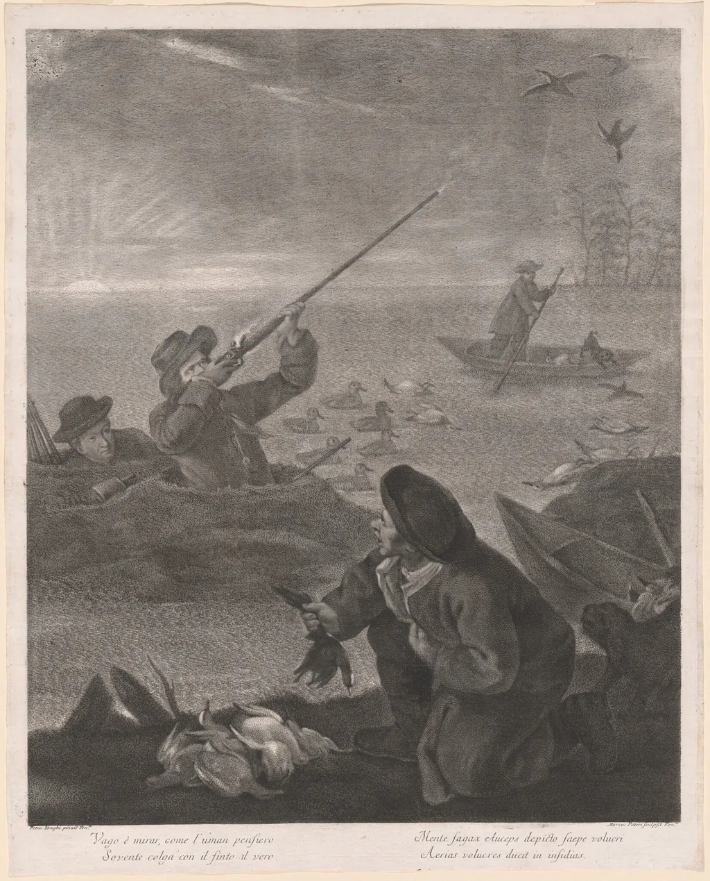 Vago é mirar, come l'uman pensiero... (Shooting from the Hide), by Marco Alvise Pitteri, ink, 1763
