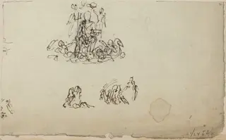 Study of Neptune and Sea Creatures (?), by John Flaxman, ink, 1790