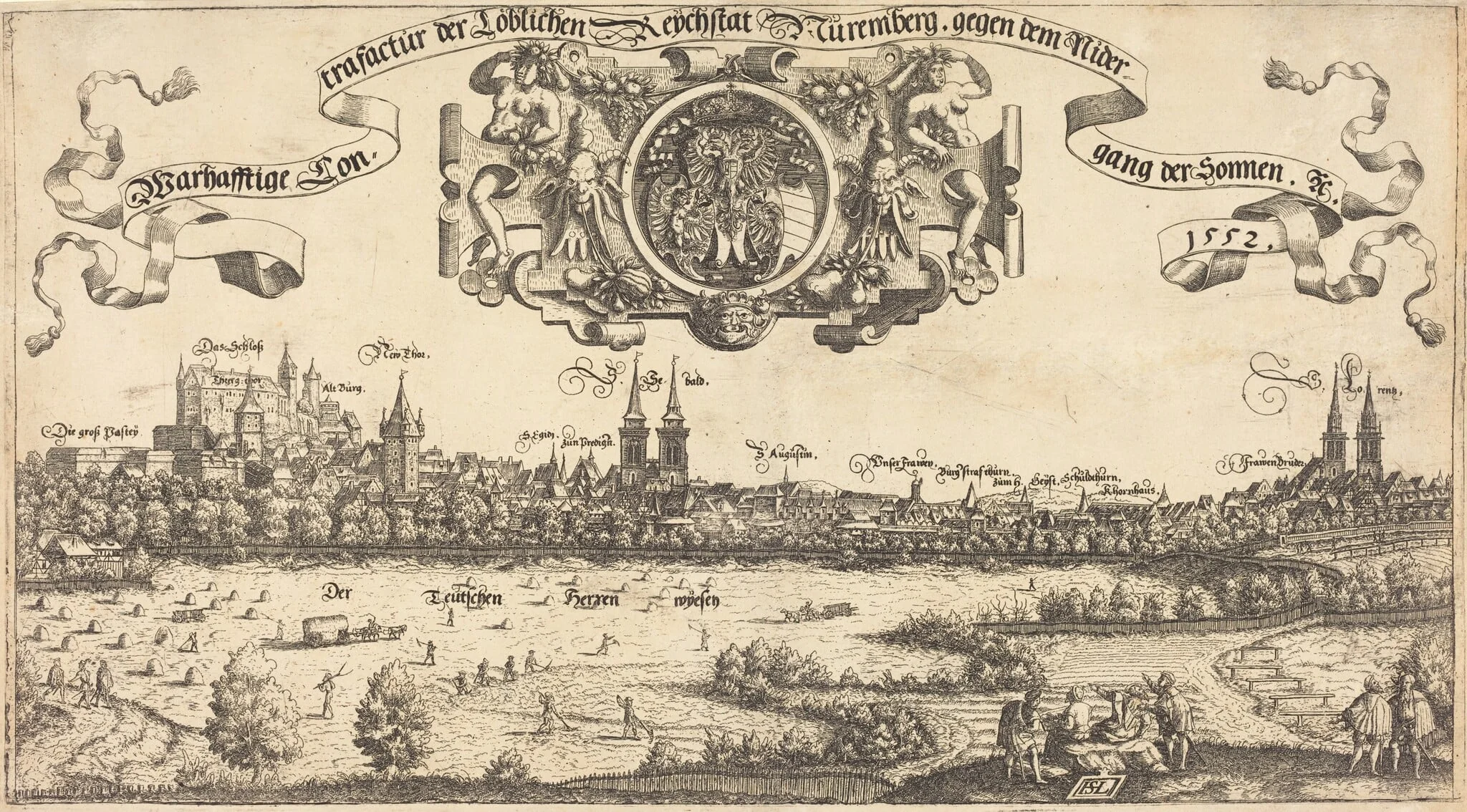 View of Nuremberg from the West [center section], detail